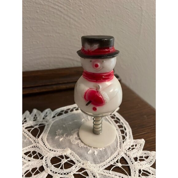 Vintage Celluloid Snowman Spring Up Toy - Picture 1 of 4
